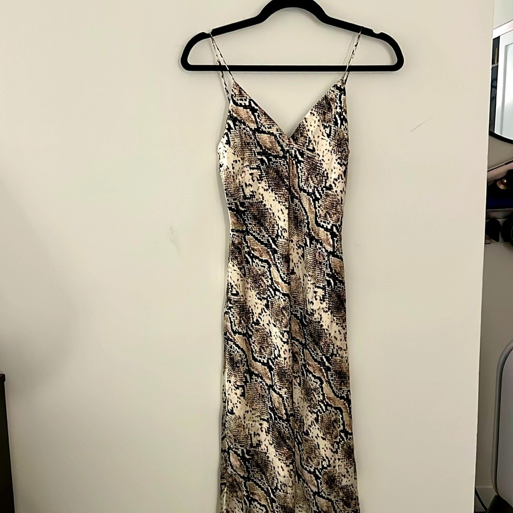 CAMI NYC 100% SILK REPTILE PRINT DRESS